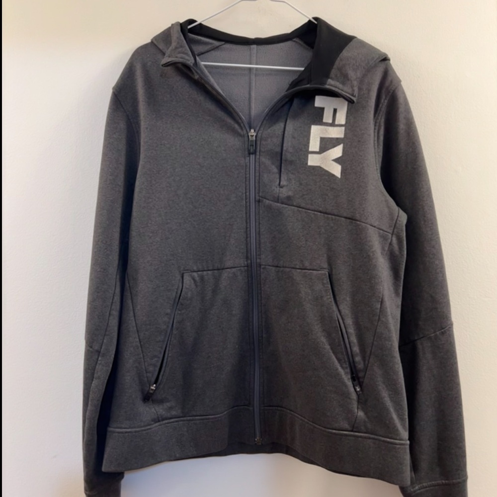 Lululemon City Sweat Full Zip Hoodie, featuring a "FLY" graphic on the chest